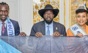 كير يستقبل ملكة جمال جنوب السودان 