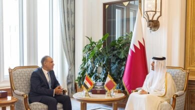 ٢٣ ٣٣ ١٢ وزير الخارجية القطري ونظيره المصري في الدوحة