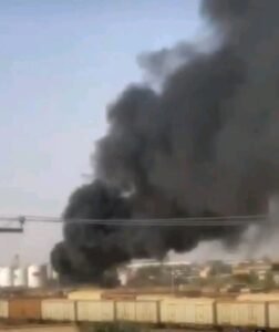 المليشيا تستهدف مستودع غاز بمدينة عطبرة
