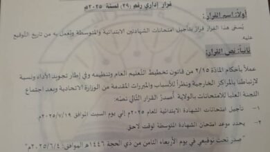 تأجيل إمتحانات الشهادة الابتدائية والمتوسطة بهذه الولاية 16 IMG 20250605 WA0002