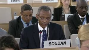 مندوب السودان يندد بصمت المجتمع تجاه جرائم المليشيا