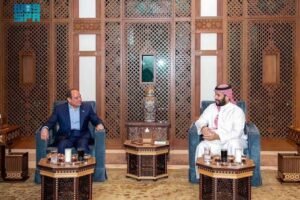 تفاصيل لقاء السيسي بولي العهد السعودي 