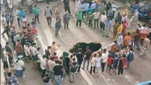 هبوط أرضي مفاجئ بمنطقة راقية بالقاهرة